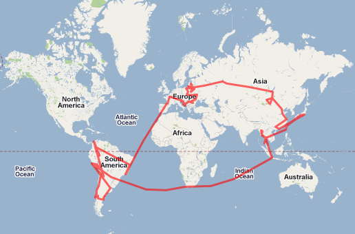 Mon parcours autour du monde